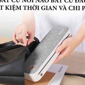 Máy in nhiệt mini bluetooth NLNik sạc pin như 1 chiếc điện thoại in 4 khổ giấy A4-A6-A5-A7-A8 nhỏ bé tiện lợi dễ mang đi