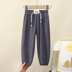 Hàng sẵn có 80-150CM Trẻ em mùa hè Quần chống muỗi Ice Silk Bé trai Bé gái Quần phù hợp cho mọi trận đấu Quần thể thao cho bé dài đến mắt cá chân