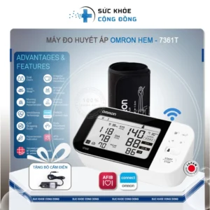 Combo máy đo huyết áp bắp tay Omron HEM 7361T Và AGLIFE A686