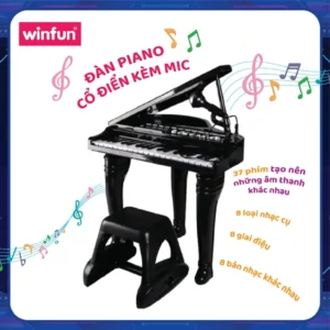Đàn Piano Cổ Điển Kèm Mic Thu âm - Winfun 2045 Cho Bé 3 Tuổi Trở Lên