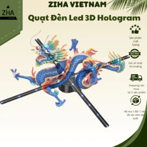 Quạt led 3D Hologram 2 cánh trình chiếu hình ảnh video 3 chiều kết nối điện thoại điều khiển từ xa