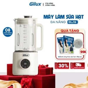 Máy làm sữa hạt đa năng Gilux GLJ16 + TẶNG Sách công thức - 8 chức năng nấu tự động - Bảo Hành 12 tháng