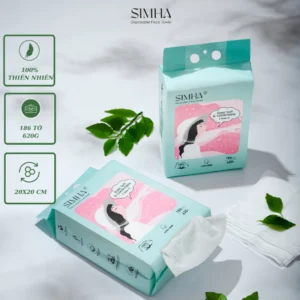 Khăn mặt khô SIMHA dùng 1 lần đa năng lau mặt tẩy trang mềm mịn với da