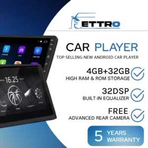 ETTRO Car Android Player[4GB RAM+32GB ROM] 7910 inch Quad Core Car Multimedia Free Reverse Camera