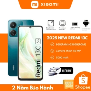 Điện Thoại Xiaomi Redmi 13C 5G 8 GB RAM/256 GB - Hàng Chính Hãng- HD+ IPS LCD 6.74 inch