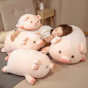 Heo Bông Vương Miện Mắt Híp Nằm Ngủ - Gối ôm thú nhồi bông Heo Cao Cấp
