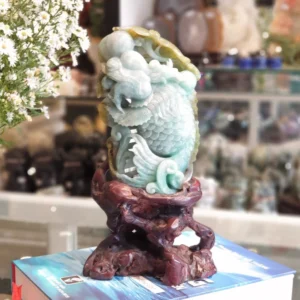 Tượng Cá Chép Hóa Rồng Ngọc Phỉ Thúy