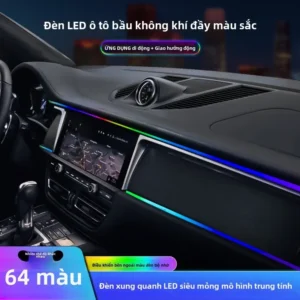 Đèn LED xung quanh xe, dải đèn LED ẩn, sửa đổi nội thất xe, đèn chảy màu sắc, điều khiển âm thanh, đèn không khí acrylic