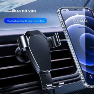 Giá đỡ điện thoại Ổ cắm khí ô tô Giá đỡ trọng lực bằng hợp kim nhôm 360°Xoay