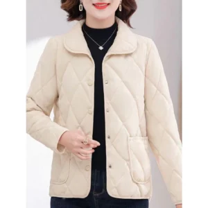 Áo khoác mẹ phong cách mới, áo khoác cotton nhỏ, áo khoác ấm thời trang đa năng cho phụ nữ