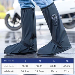 Bao giày unisex cho người lớn, chống thấm nước, chống trượt, dày dạn, bền bỉ, ống cao, đi xe đạp