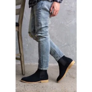 Giày Nam Chelsea Boot nguyên liệu Da Lộn, Đế cao su đặc Đúc 3.5cm, thiết kế Thời Trang