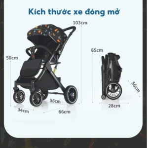 Xe đẩy che bé,xe đẩy gấp gọn có mái che dạo phố, du lịch tiện lợi HonaBaby