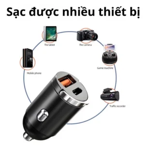 Tẩu sạc nhanh Ô TÔ ALLOY Công suất tối đa 100W hai cổng USB, typeC,nhỏ gọn,tinh tế
