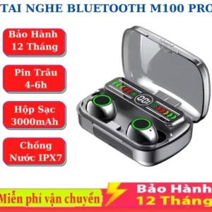 Tai nghe Bluetooth Không Dây M100 Phiên Bản 6 Giờ Nút Cảm Ứng Nhạy Chống Nước Chống Ồn Bảo Hành 6 Tháng