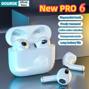 Gourde NEW Air  Pods 6 Tai nghe không dây có Mic Fone Tai nghe Bluetooth Tai nghe chạy bộ thể thao