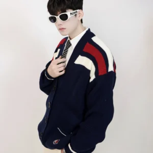 Áo Cardigan len Lucy Dark Blue - Local Brand