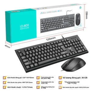 Bộ bàn phím chuột kinh doanh văn phòng Ld801 Phụ kiện máy tính Bộ chuột bàn phím có dây USB