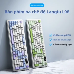 Bàn phím không dây Bluetooth ba chế độ, bàn phím chơi game văn phòng im lặng, bàn phím màng