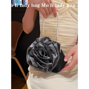 Túi xách ngọc trai vintage Camellia, túi cô dâu, túi tiệc, áo dài