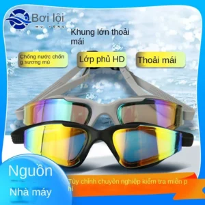 Kính bơi người lớn khung lớn chống nước HD chống sương mù kính bơi một mảnh