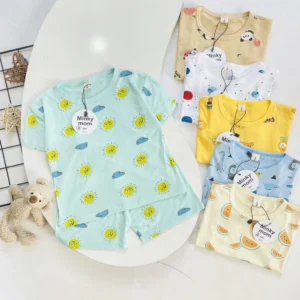 Bộ cộc tay Minky mom họa tiết kute cho bé size 3-18kg