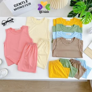 Bộ Ba Lỗ Trơn Không Họa Tiết Chất vải Thun Lạnh Minky