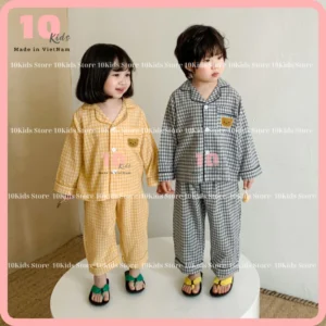 [8-40KG] Bộ Ngủ Pijama Phong Cách Hàn Quốc Cho Bé Trai, Bé Gái - Chất Liệu Kate Thái Siêu Mát Cực Thí
