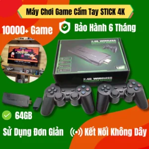Máy Chơi Game Cầm Tay Không Dây Stick 4K V2 Pro HDMI 64Gb Sẵn 15000 trò,máy chơi game trên Tivi giá rẻ,bảo hành 6 tháng