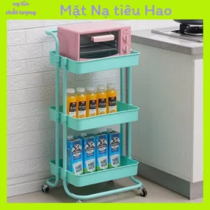 Xe đẩy 3 tầng khung sắt kệ nhựa spa thẫm mỹ viện