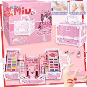 Hộp Trang Điểm Bé Gái Bộ Dụng Cụ Trang Điểm Đầy Đủ Chi Tiết Mỹ Phẩm Cao Cấp Dành Cho Bé